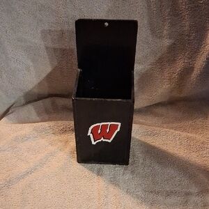 Black Wooden Bar Accessory with Red Logo